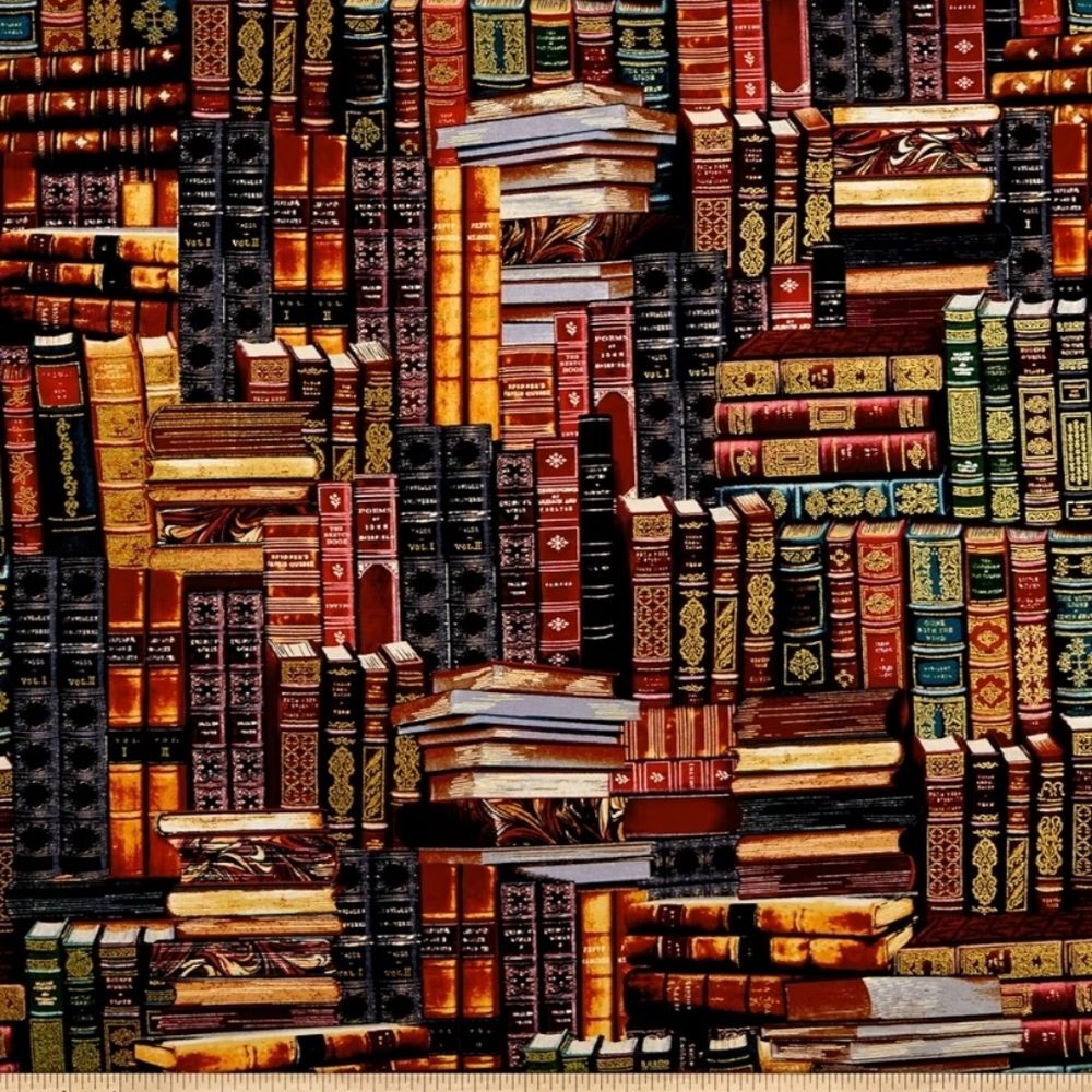 NTW Timeless Treasures Book Fabric, 36" X 44" 1 Yard